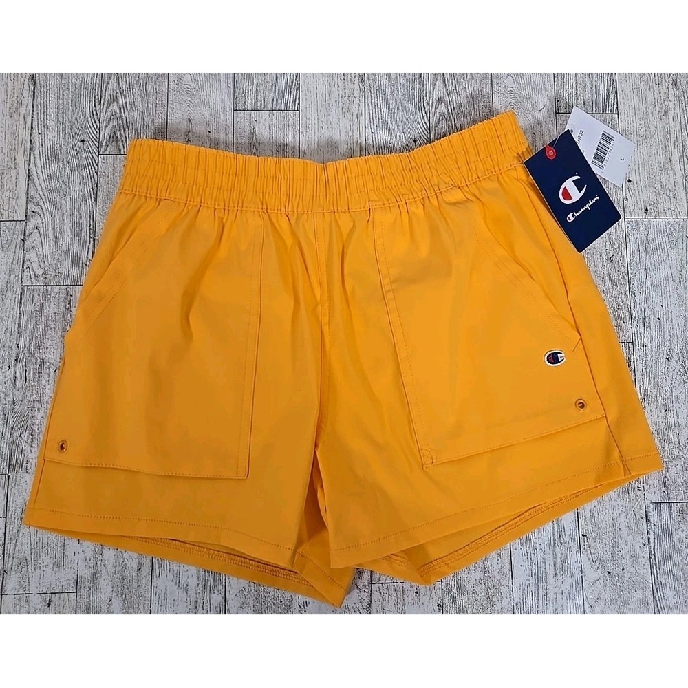 Champion Shorts LARGE (14) Woven Patch Pocket Peach (Sherbert Orange) NEW